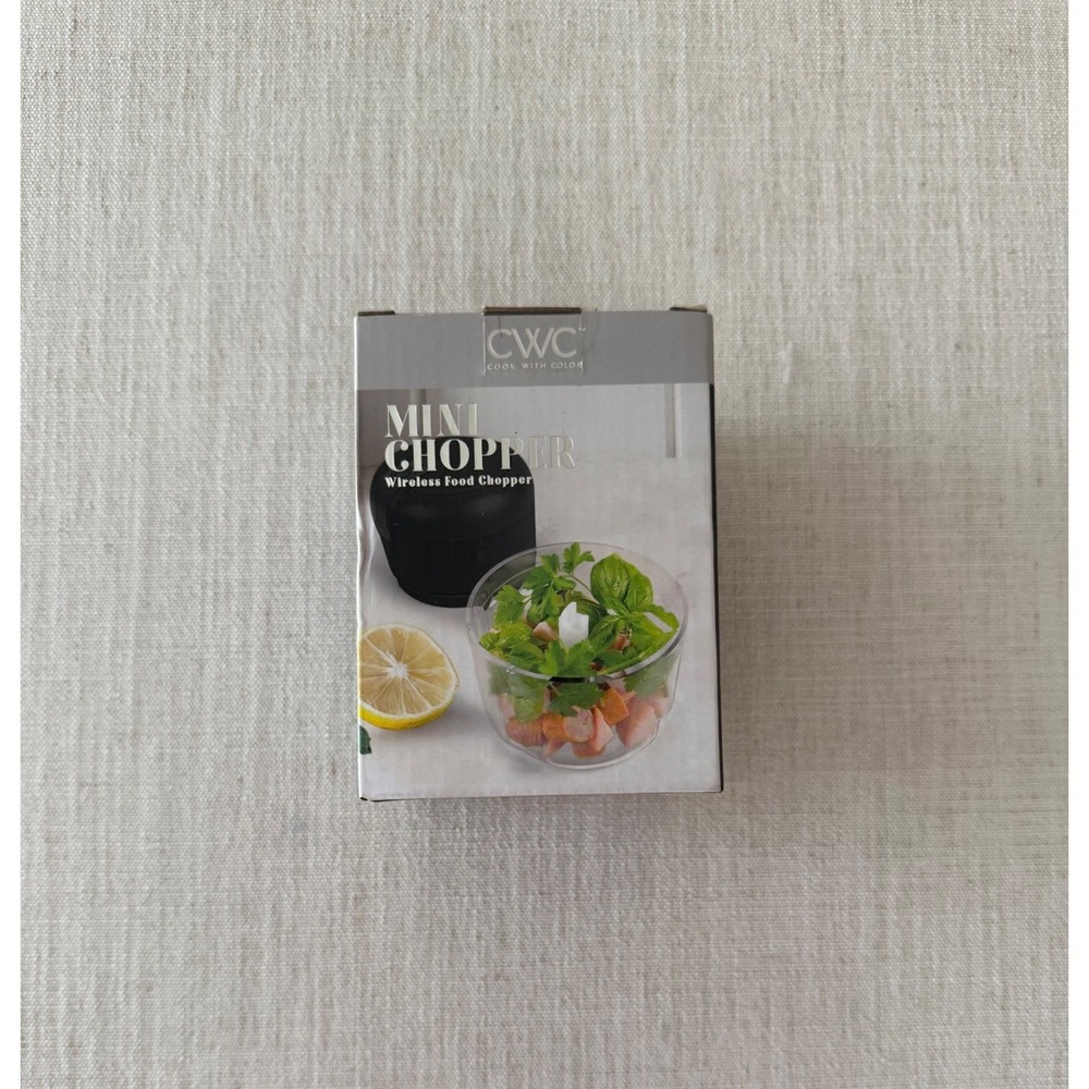 CWC Cook With Color Mini Chopper Wireless Food Chopper 8oz 30W Rechargeable Bk